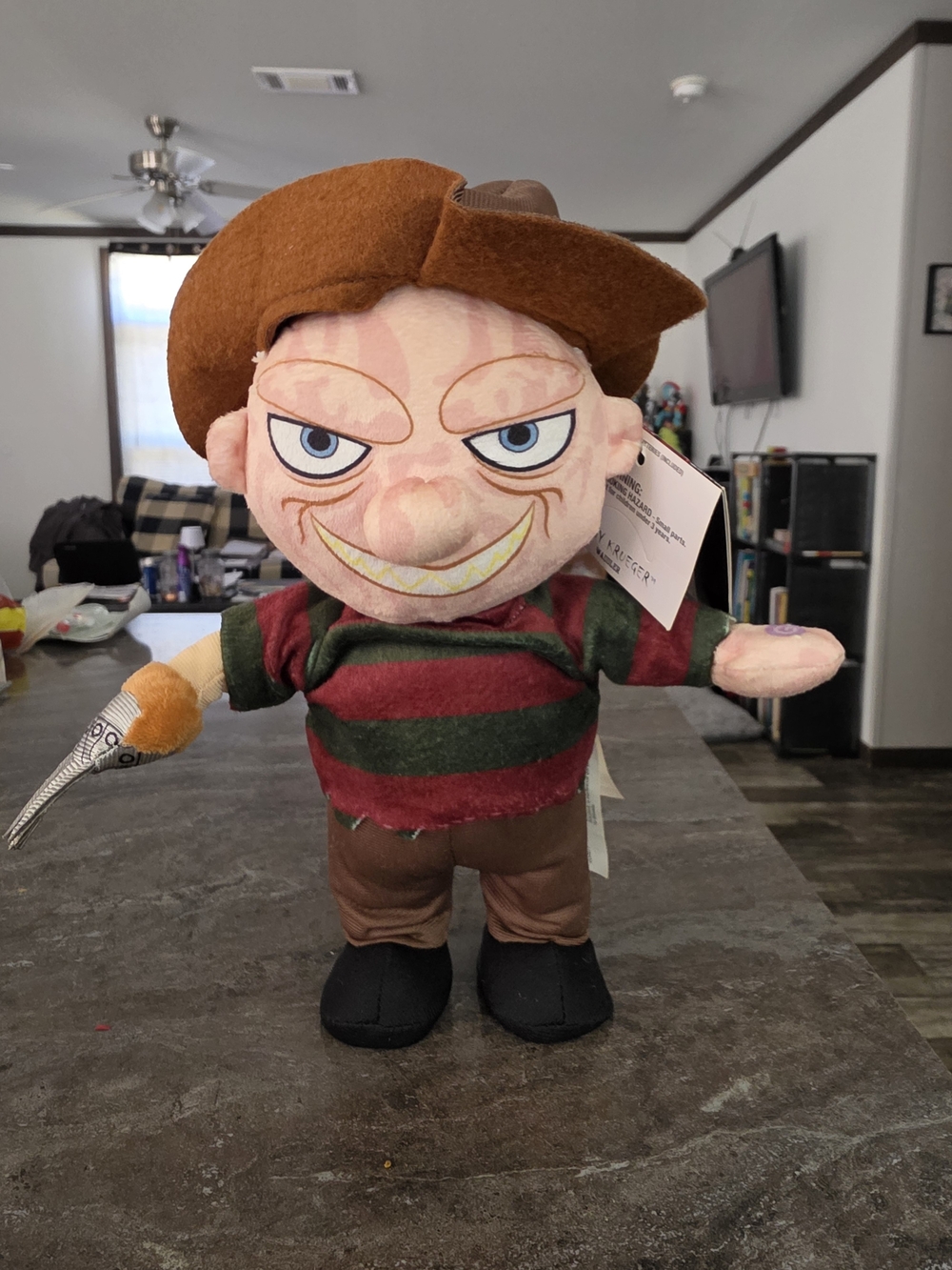 Freddy Krueger Plush Toy - Brown Hat, Red & Green Striped Shirt
